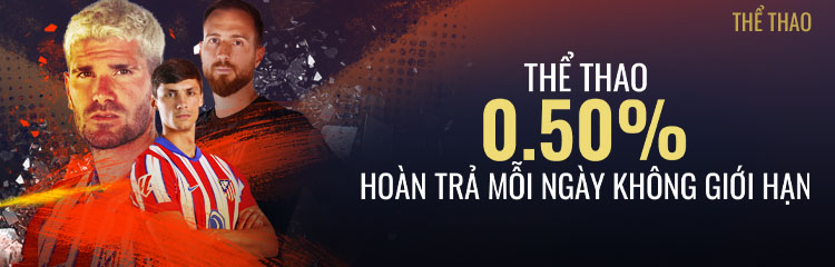 Hoàn trả 0.50% hàng ngày không giới hạn tại Thể Thao