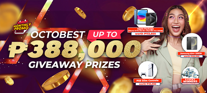 Octobest Giveaway Prizes up to 388,00 PHP