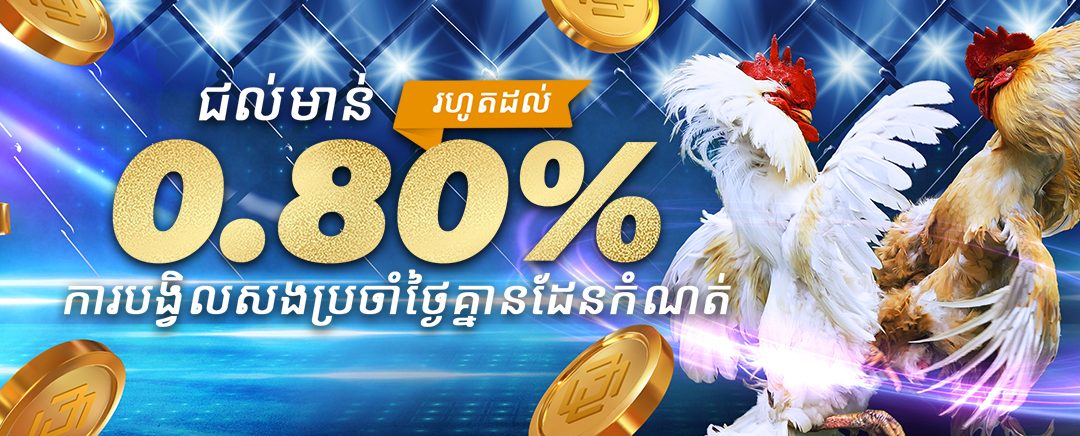 ហ្គេមកាស៊ីណូ 0.8% ប្រាក់ត្រឡប់ទៅវិញប្រចាំថ្ងៃគ្មានដែនកំណត់